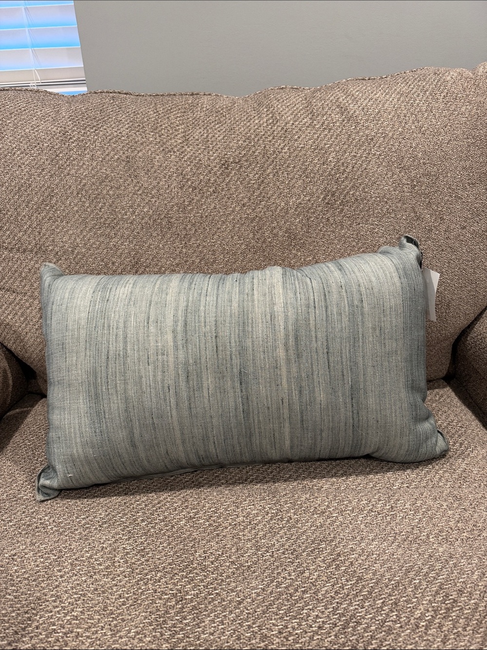 Striped Slate Blue Decorative Pillow